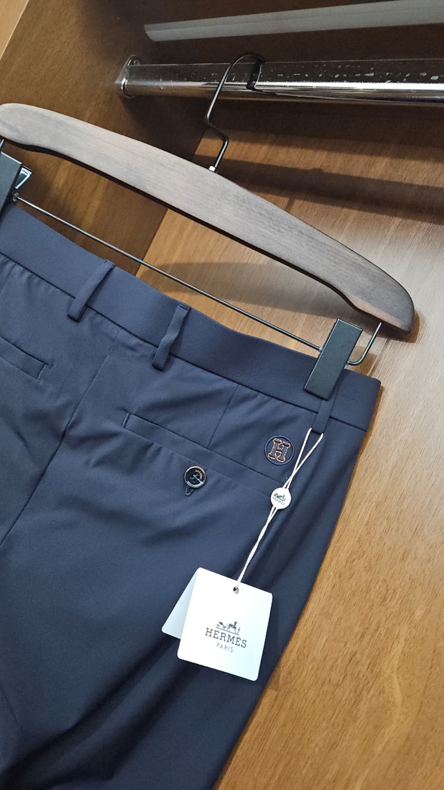 Hermès Paris İkonik Logolu Teknik Kumaş Pantolon - Navy Blue