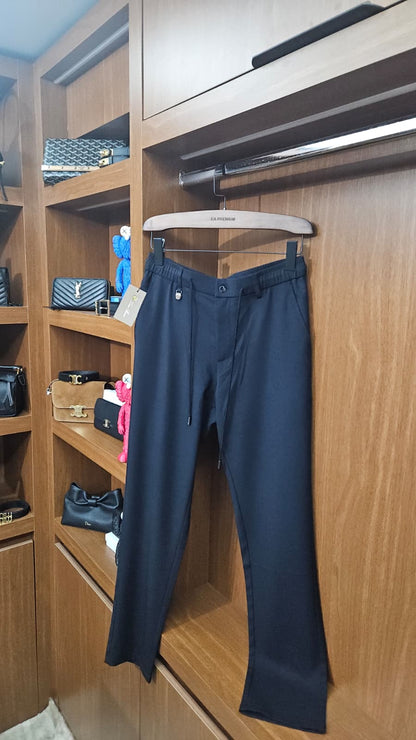 Loro Piana Pamuklu ve Lacivert Lüks Pantolon - Comfort Fit