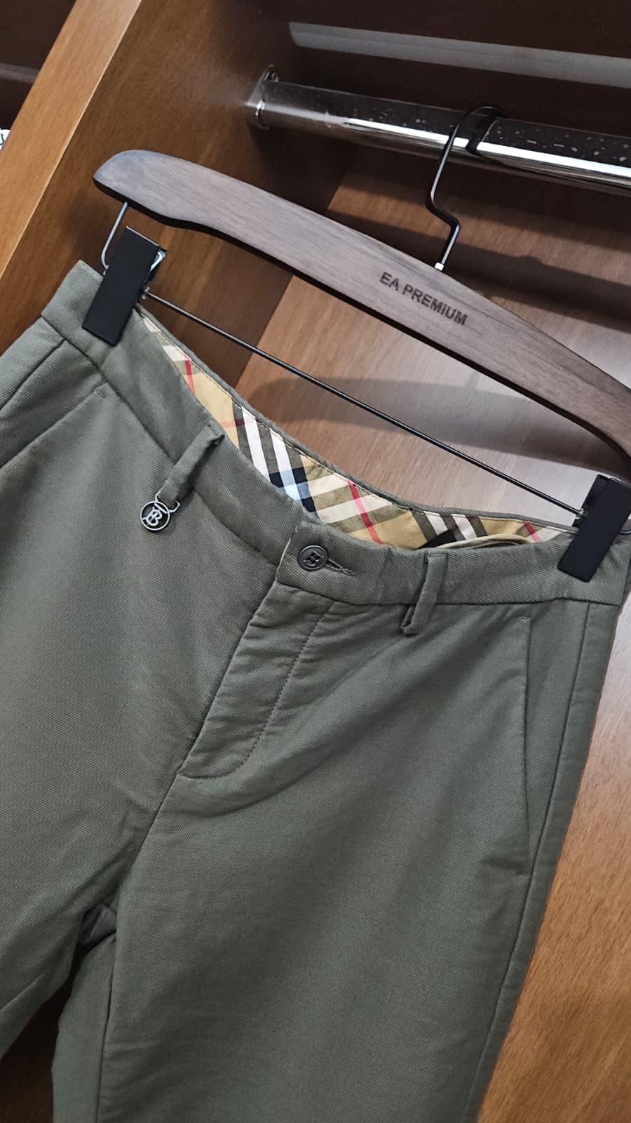Burberry Vintage Check Astar Detaylı Kanvas Pantolon - Haki